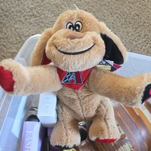 Arizona Diamondback Plush Tan Puppy with Red Bandana and Black Ear